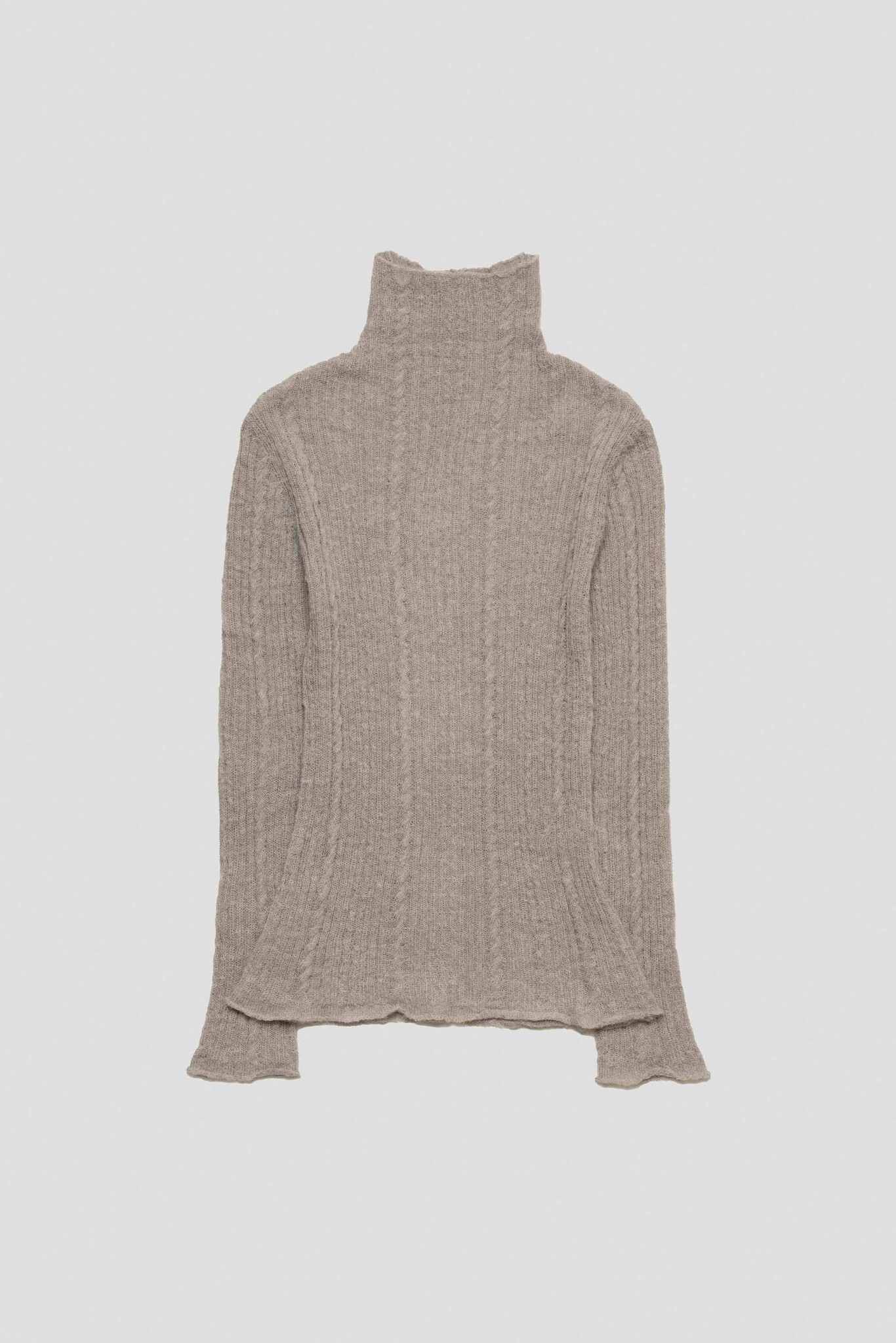 Sheer Turtle Neck Pullover Charcoal