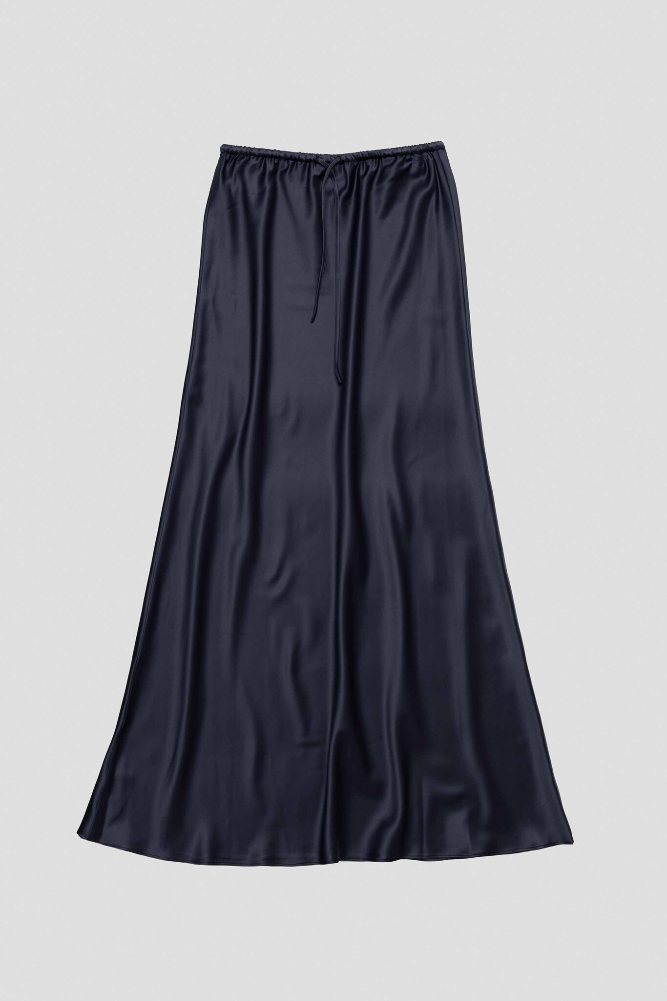 Silky Long Skirt Navy
