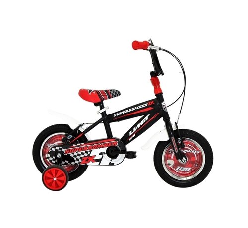 Umit Superbomber 12 inch Zwart-Rood jongensfiets