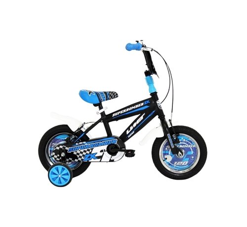 Umit Superbomber 12 inch Zwart-Blauw jongensfiets