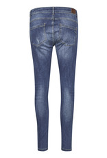 Celina zip jeans Torn - Med Blue vintage