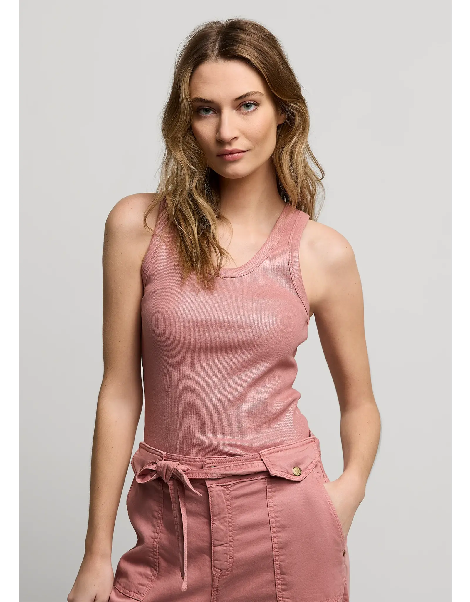 Summum Rib Tank Top - Antique Pink