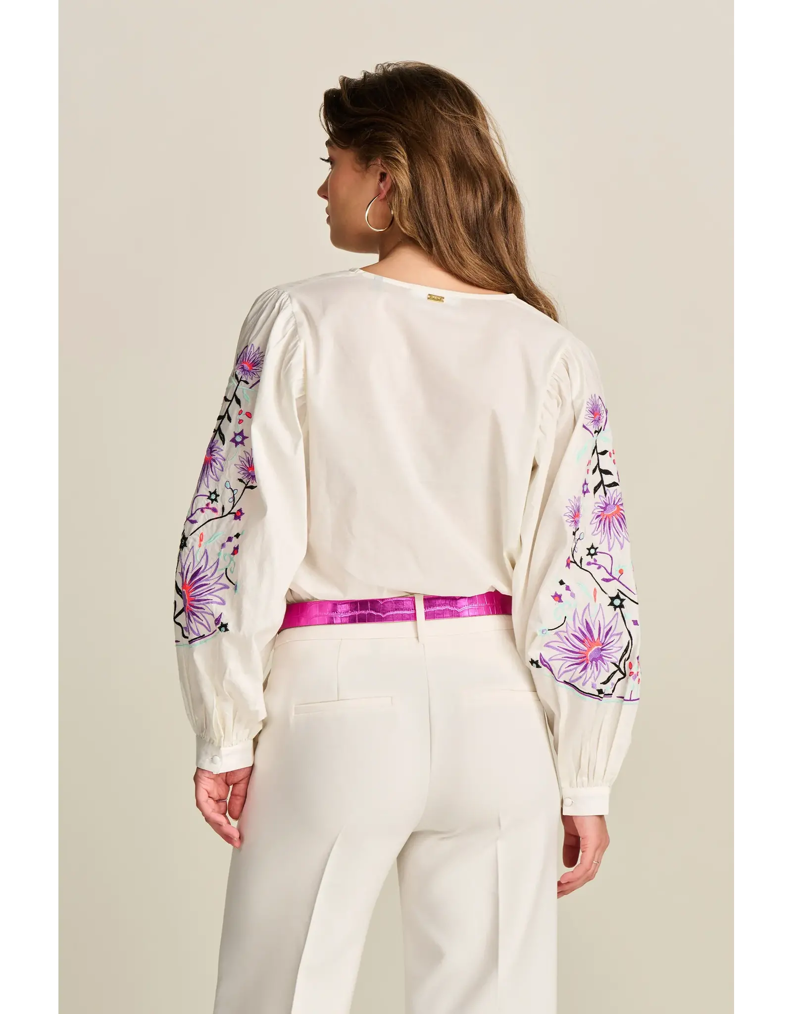 Pom Amsterdam Blouse Embroidery - Purple