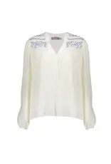 Geisha Blouse Embroidery - Offwhite/Blue