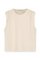 Homage Padded Shoulder Top - Soft Cream