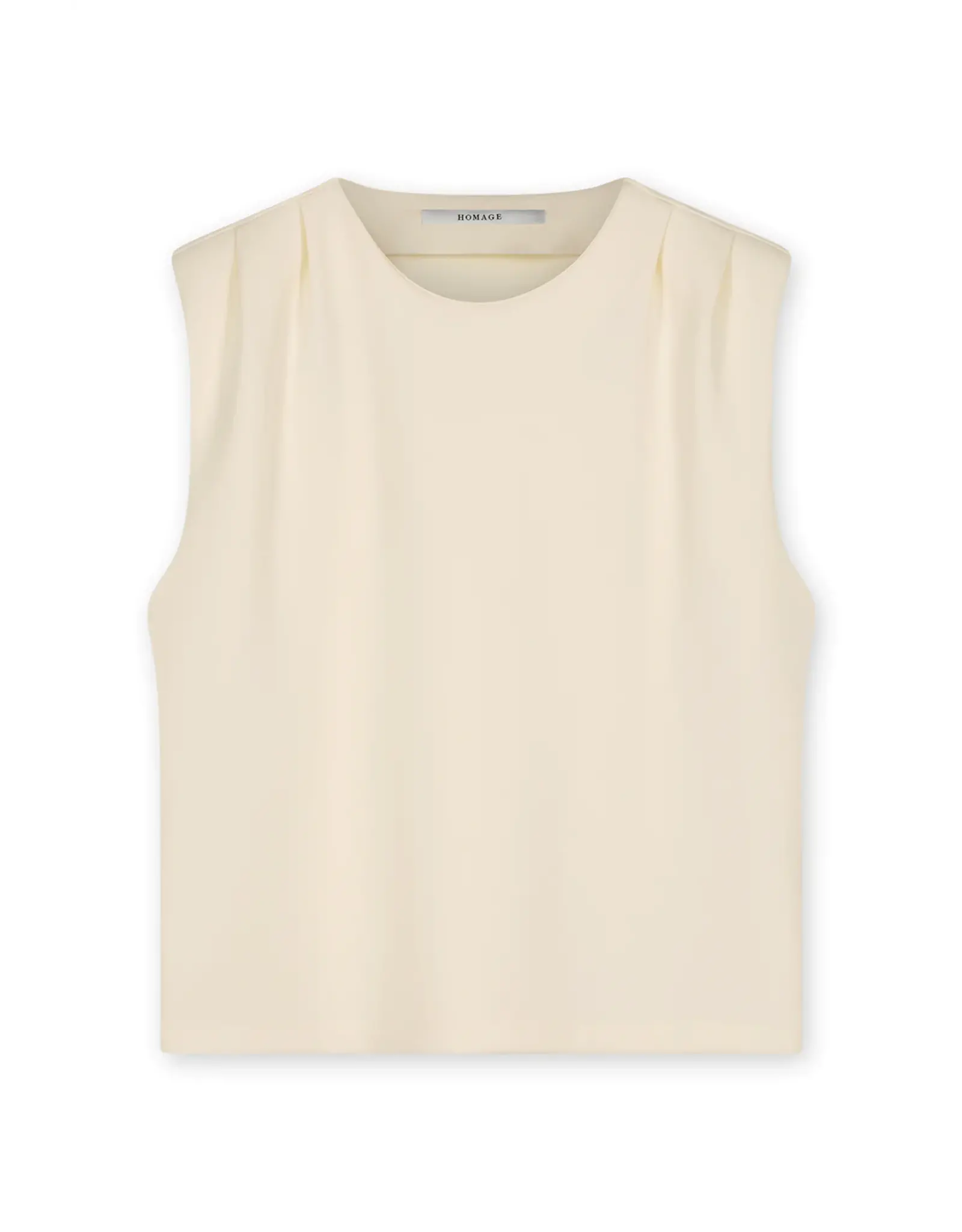 Homage Padded Shoulder Top - Soft Cream