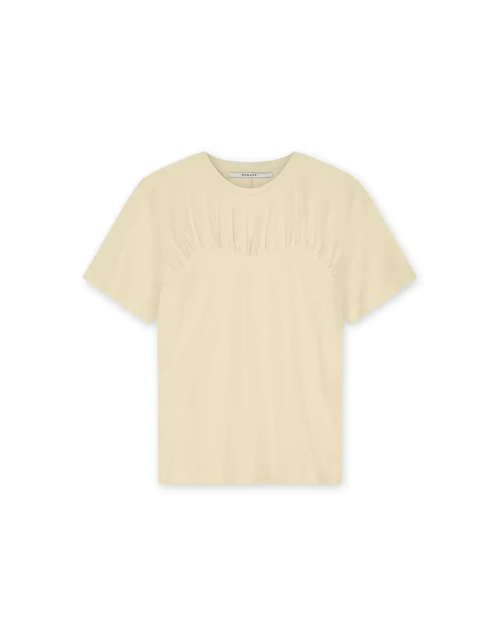 Homage T-shirt With Gathering - Soft Yellow