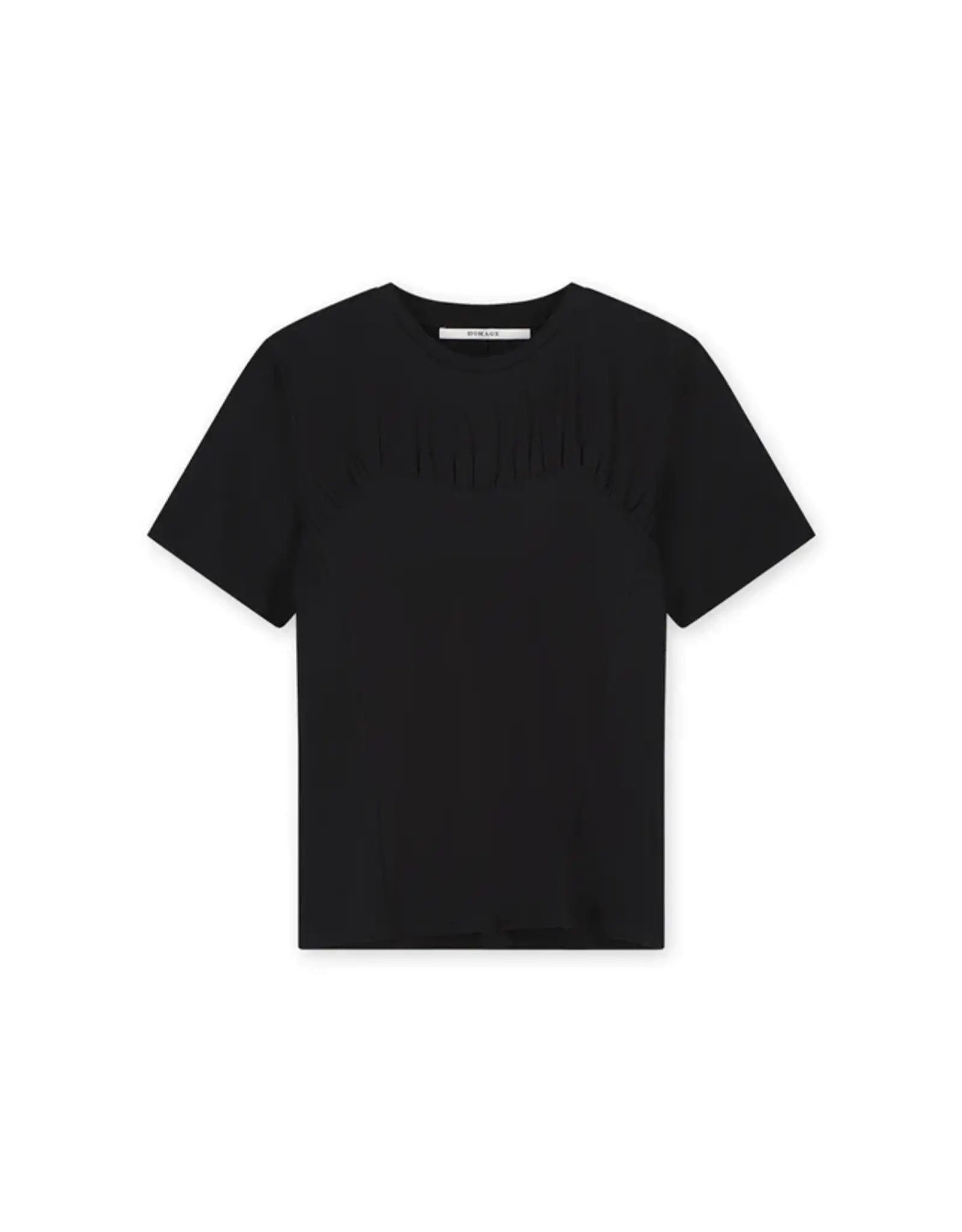 Homage T-shirt With Gathering - Black