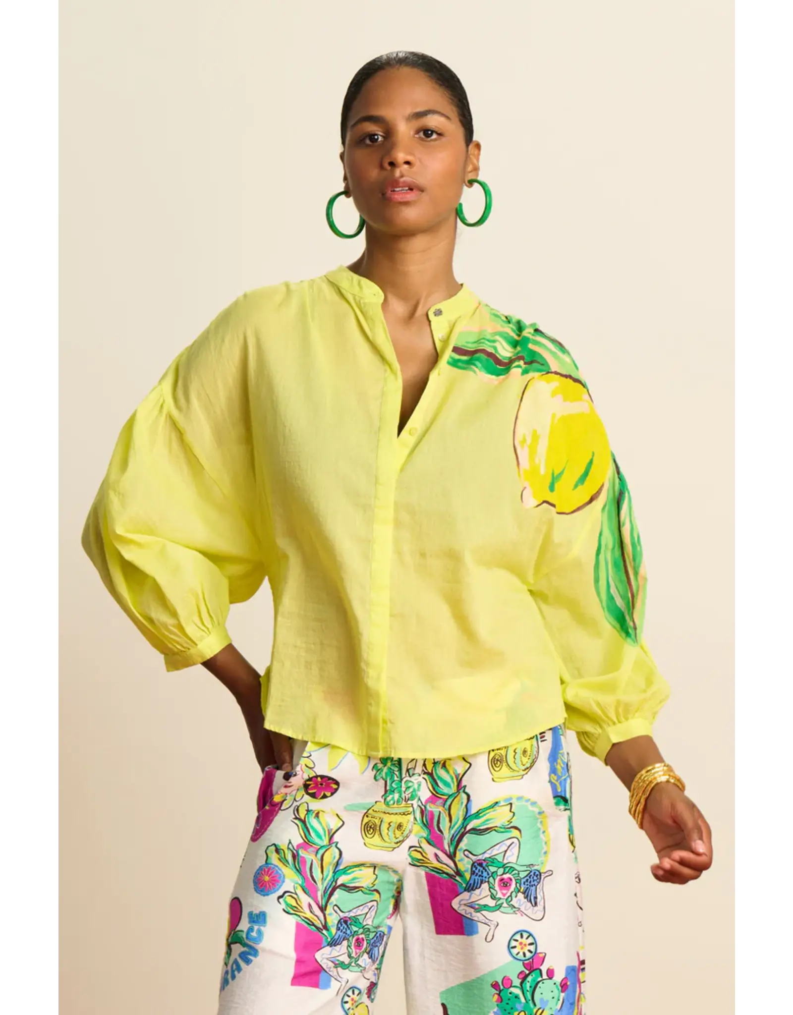 Pom Amsterdam Blouse Lemon Yellow