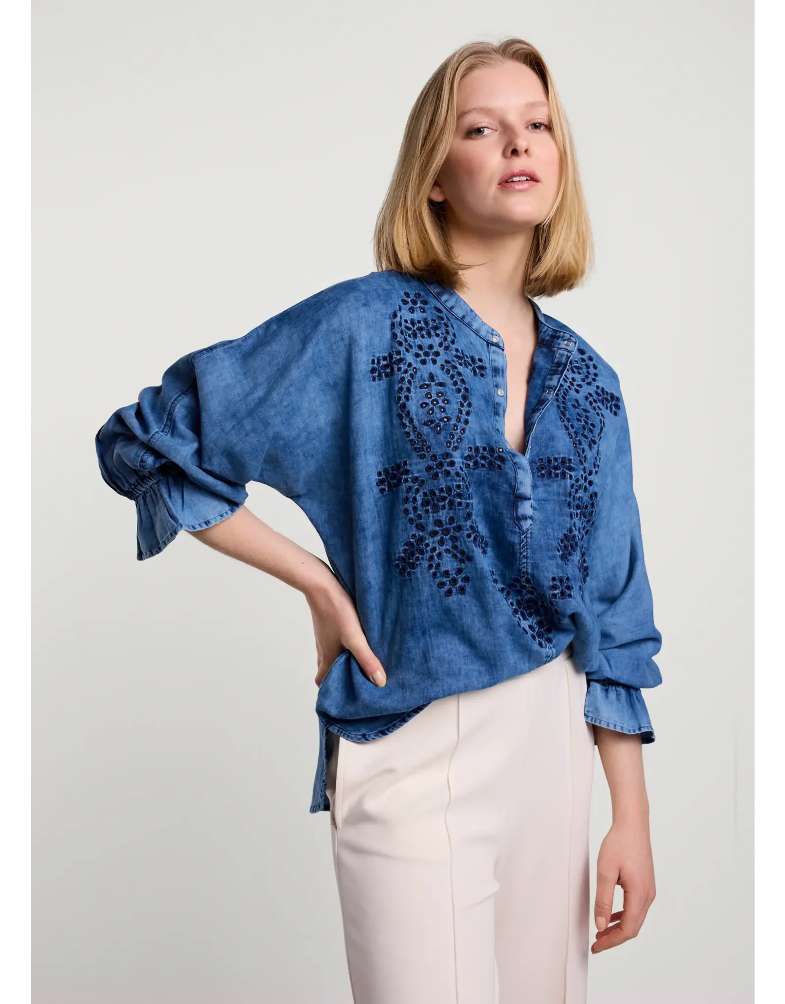 Summum Blouse Indigo Anglaise