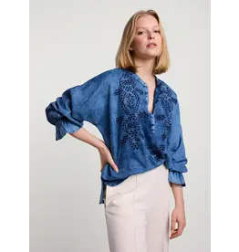 Summum Blouse Indigo Anglaise