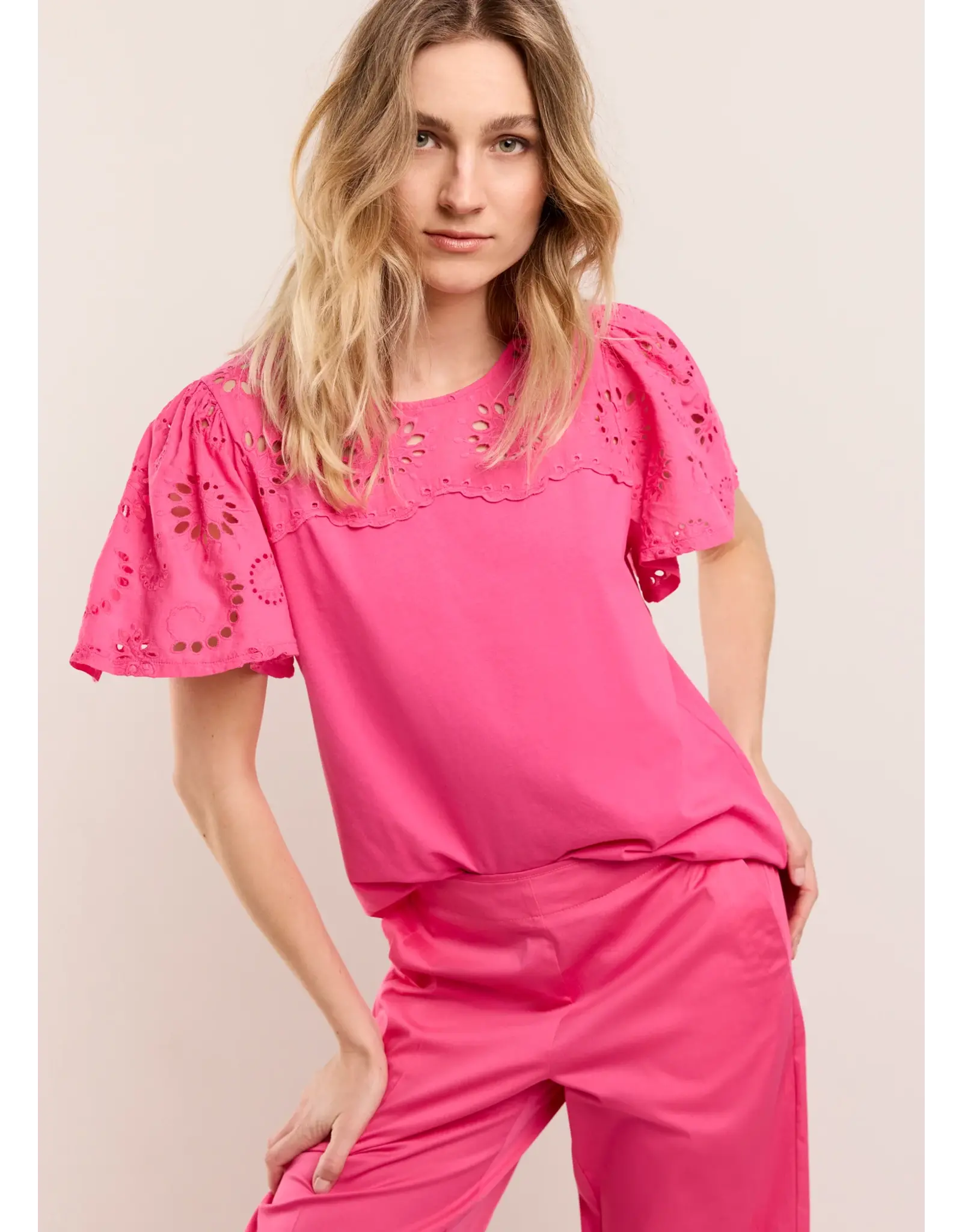 Summum Top Jersey en Broderie - Cotton Candy