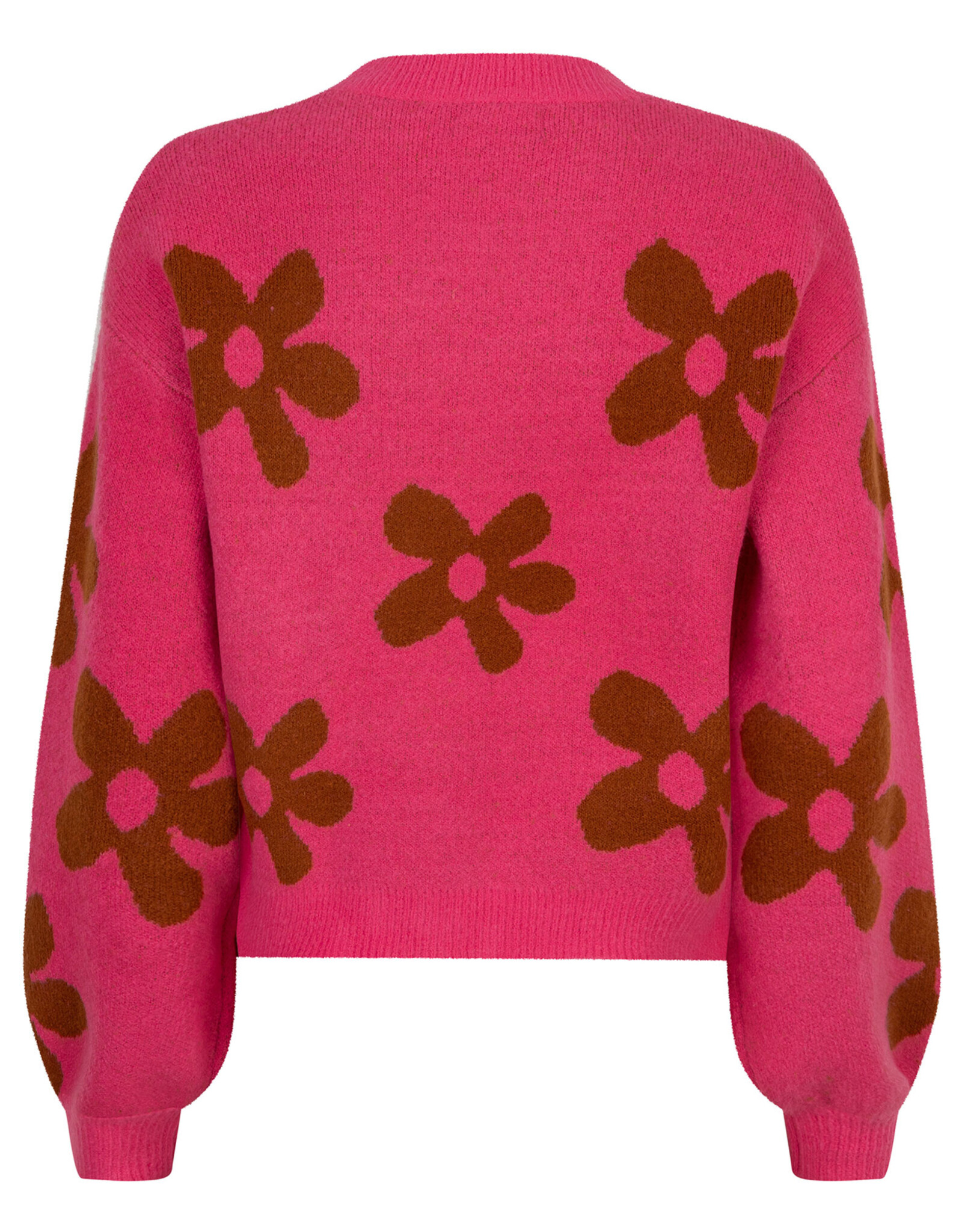 Ydence Knitted sweater Daisie - Pink/Caramel