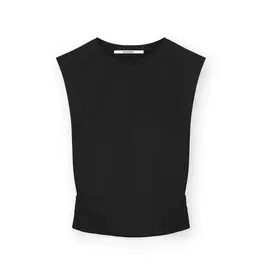 Homage Sleeveless Top With Gathering - Black