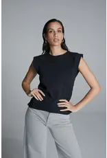 Homage Sleeveless Top With Gathering - Black