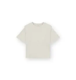 Homage Short Sleeves Sweater With Shoulder Detail - Ecru Melange