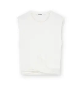 Homage Rib Cropped Top With Knot - Off White