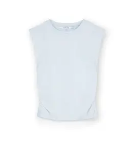 Homage Sleeveless Top With Gathering - Light Blue