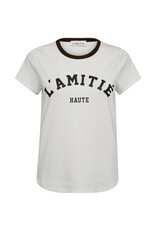 Haute L'amitié Neckline Logo Tee - Off-white/Mocca