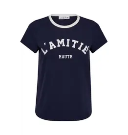 Haute L'amitié Logo Tee - Navy/Off-White