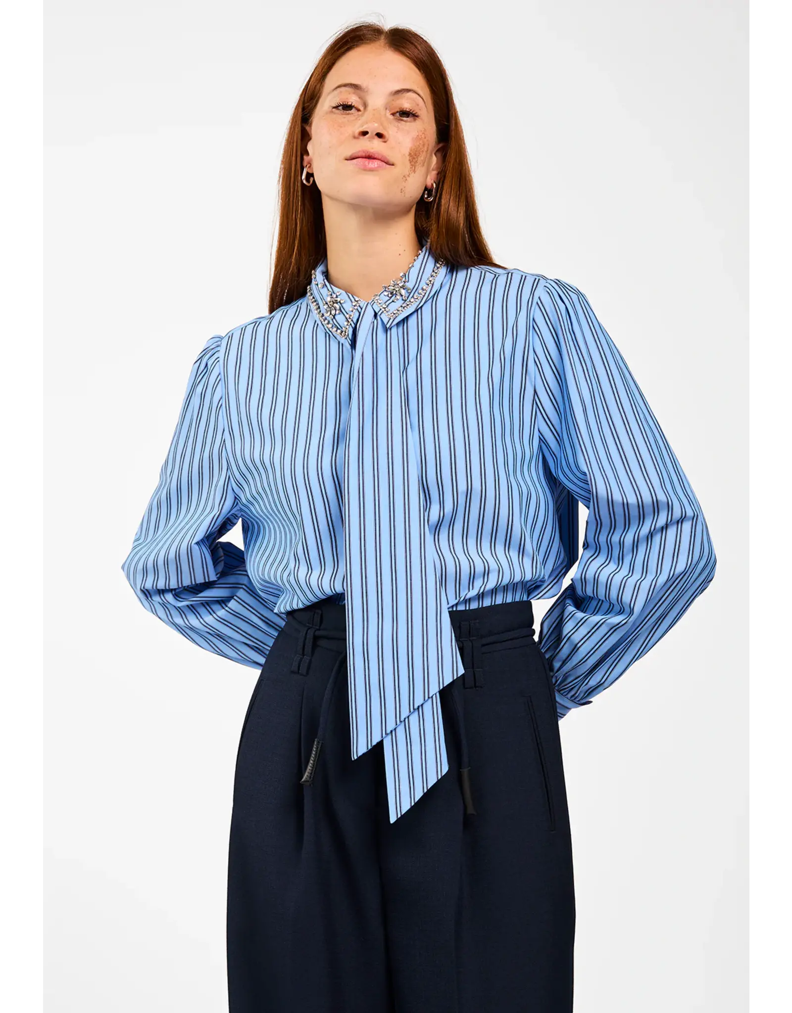 Aaiko Fenne Blouse - Office Blue