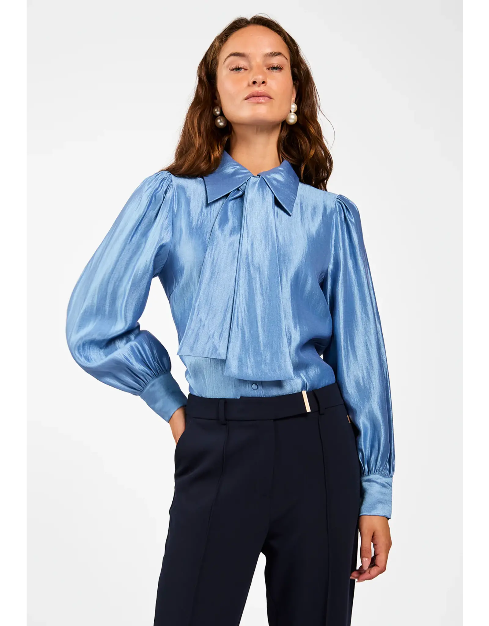 Aaiko Veronne Blouse - Office Blue