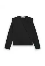 Homage Cross Over Top With Shoulder Pads - Black