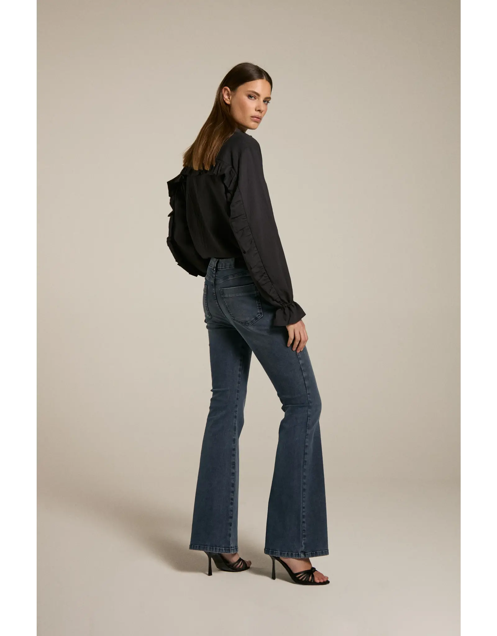 Homage Jane Clean Flared Jeans - Stormy Blue