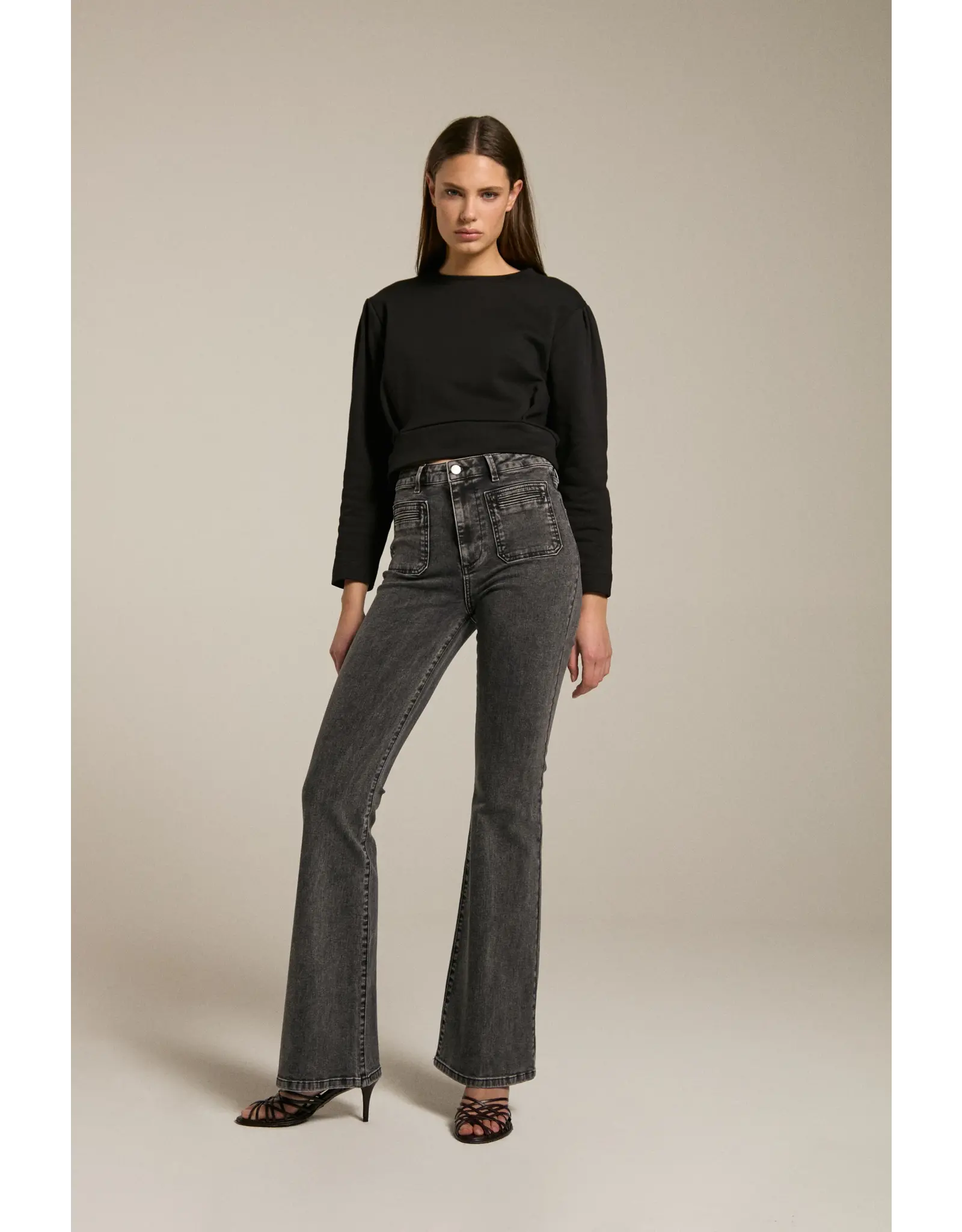 Homage Jane Flared Jeans With Pockets - Random Black