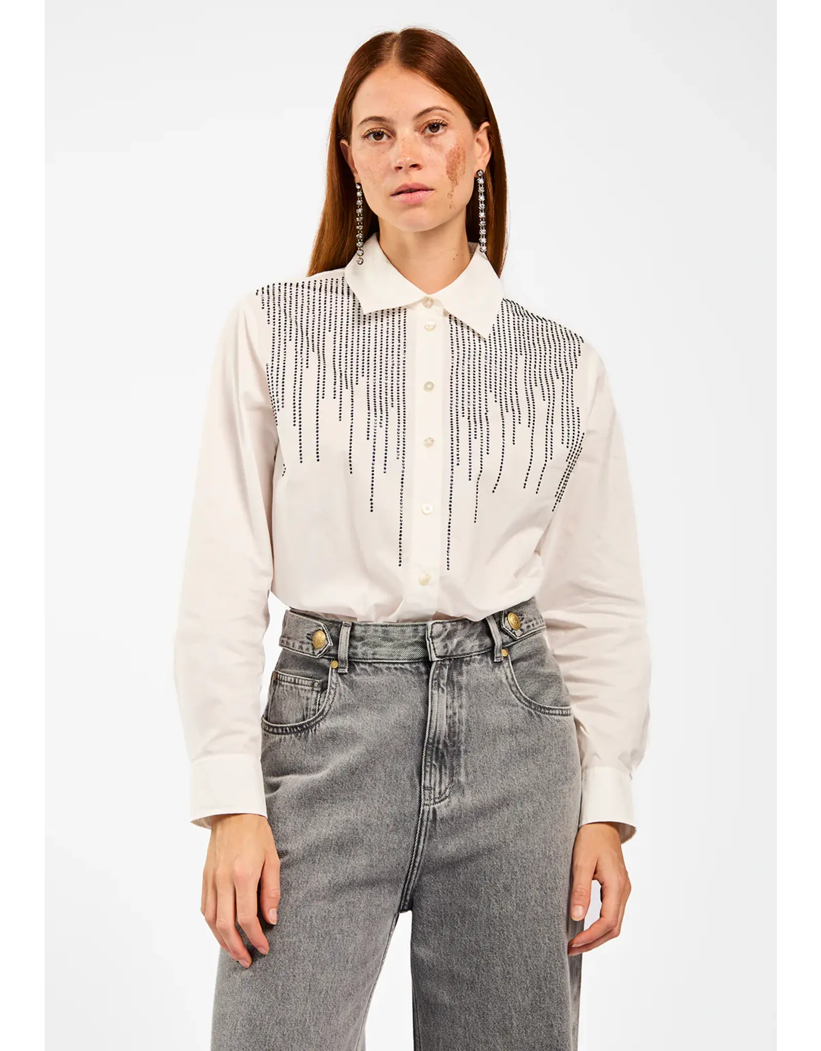 Aaiko Joan Strass Blouse - Les Blancs