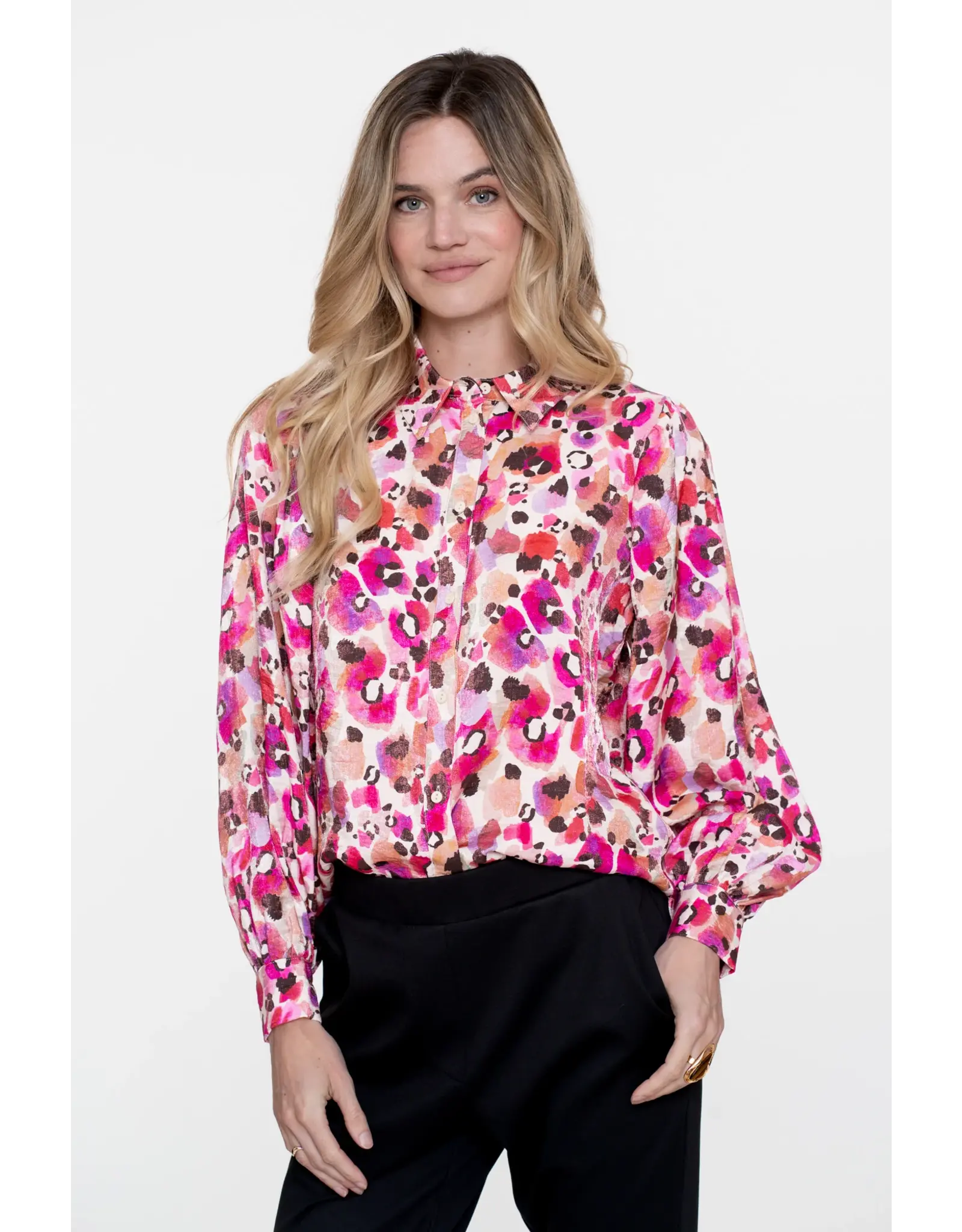 Geisha Blouse Animal - Pink / Off-White