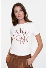 Geisha T-Shirt 'New York' - Off-White/Coffee
