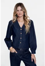 Geisha Blouse Denim - Dark Blue Denim