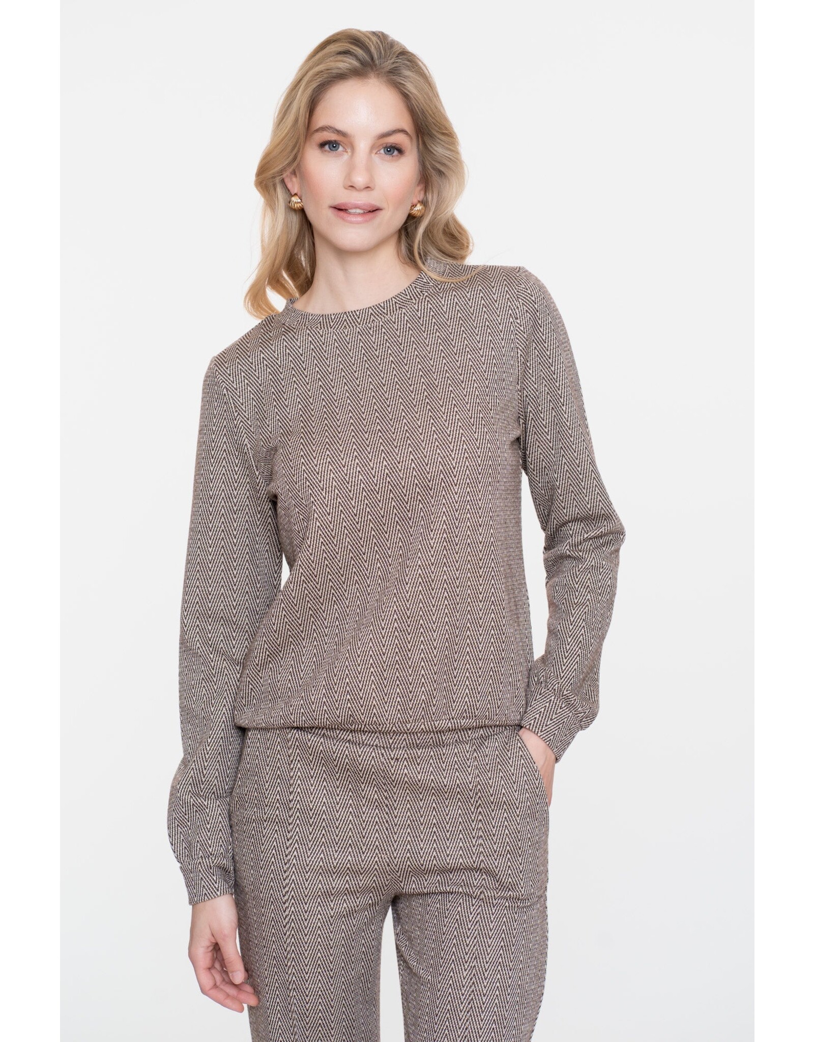 Geisha Top Jacquard - Brown/Gold