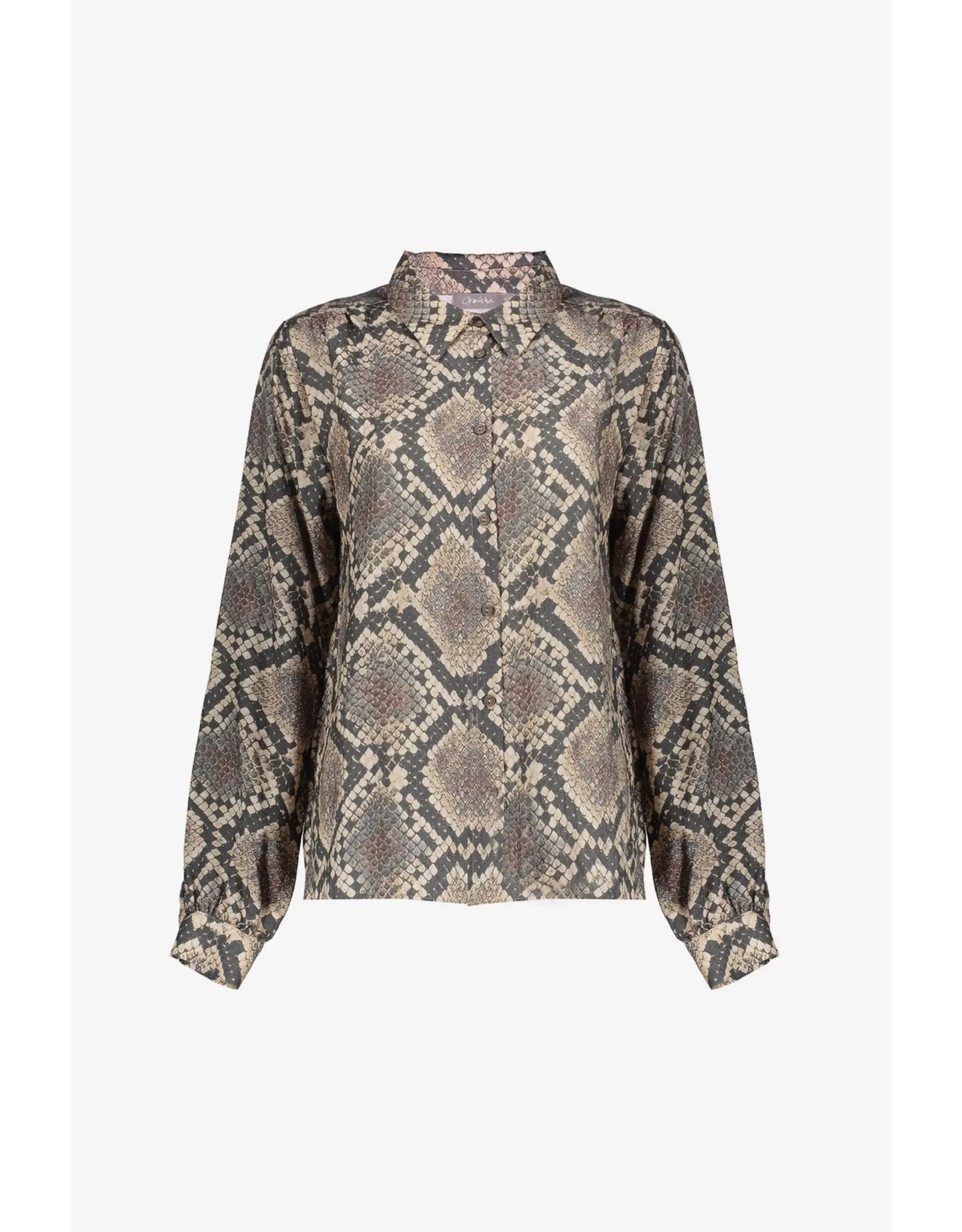 Geisha Blouse Animal - Black/Sand