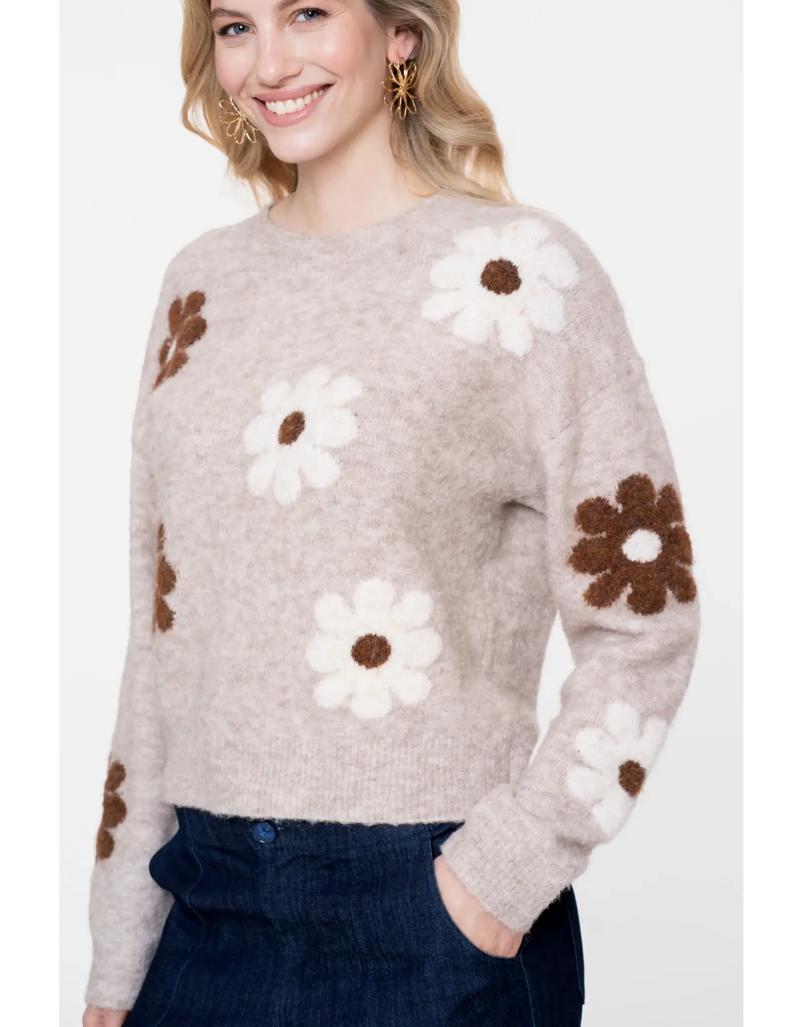 Geisha Pull Flowers - Sand/Brown/Off-White