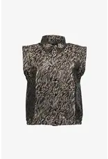 Geisha Gilet Animal Print - Black/Brown