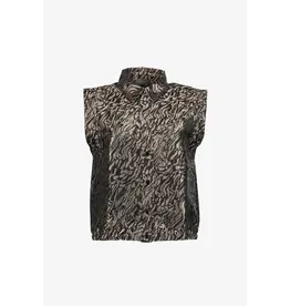 Geisha Gilet Animal Print - Black/Brown