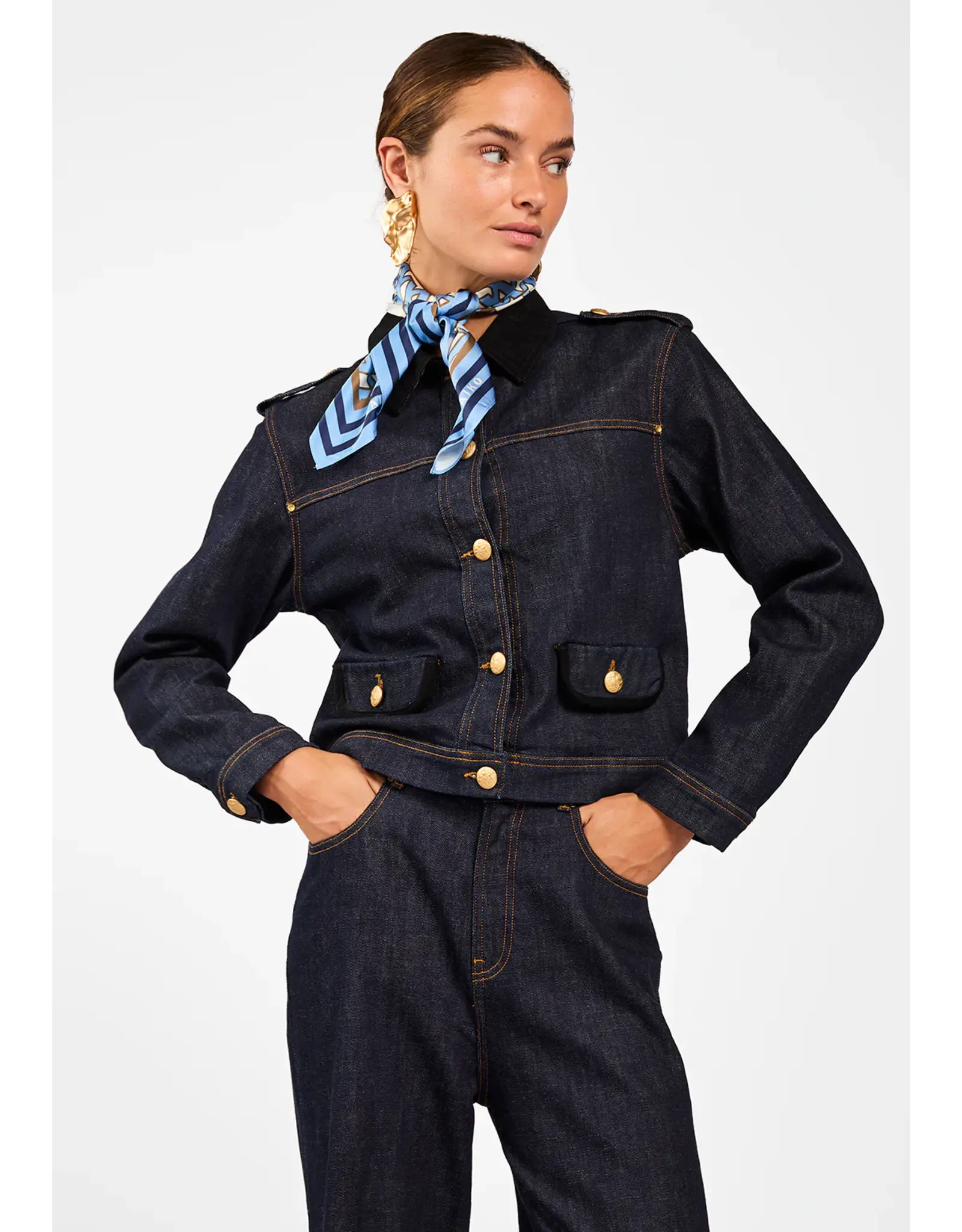 Aaiko Danny Denim Jacket - Dark Navy