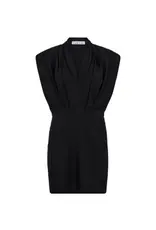 Haute L'amitié L'Elegance Crop Drape Dress - Black