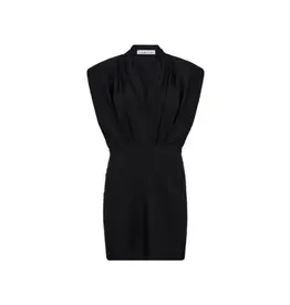 Haute L'amitié L'Elegance Crop Drape Dress - Black