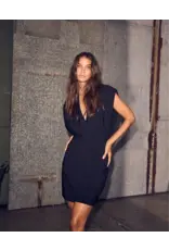 Haute L'amitié L'Elegance Crop Drape Dress - Black