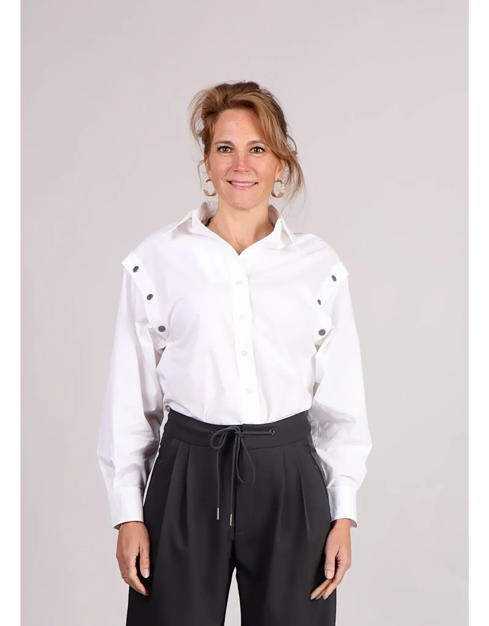 Haute L'amitié Button Sleeve Shirt - White