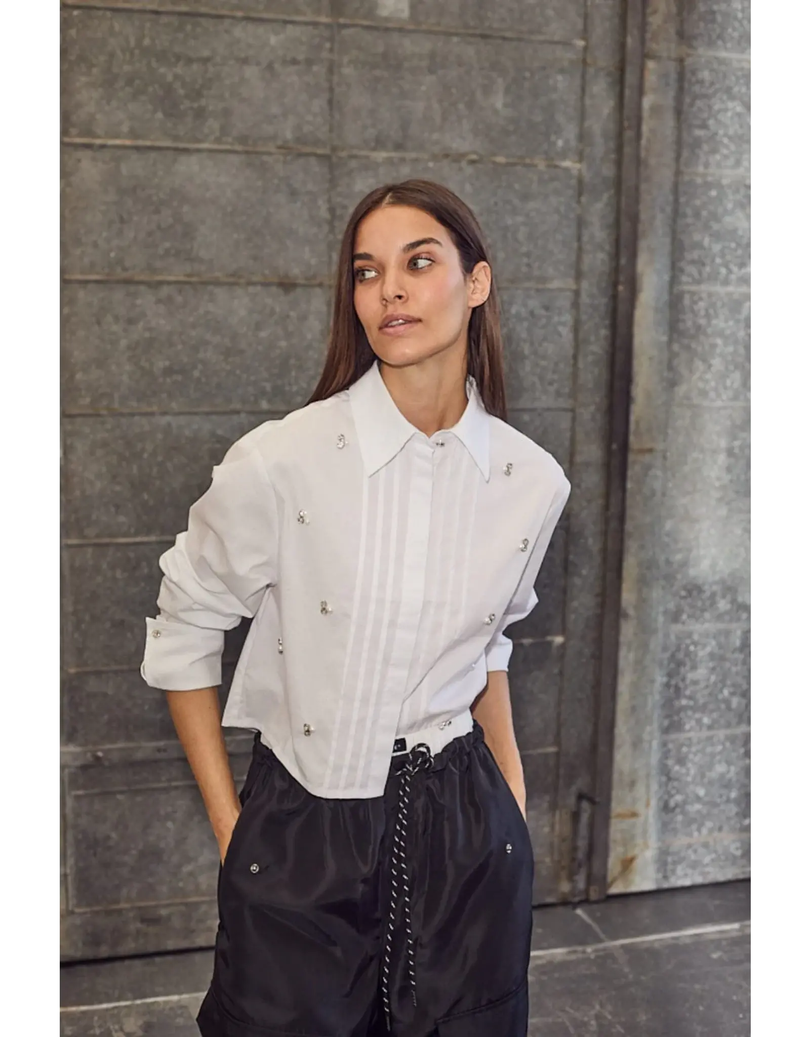 Haute L'amitié Pearl Crop Shirt