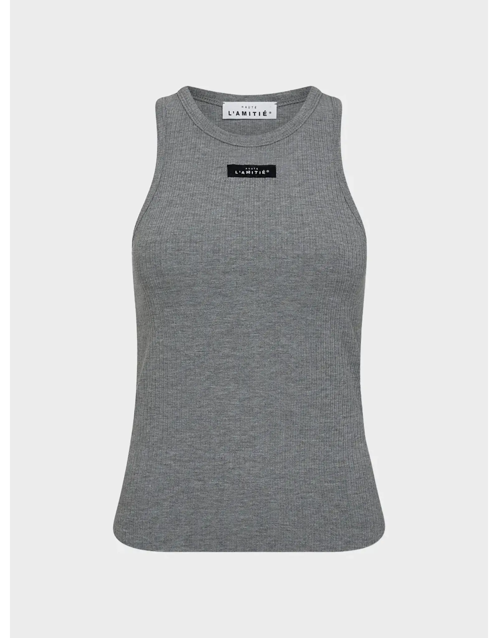 Haute L'amitié Rib Badge Tank - Grey Melangé