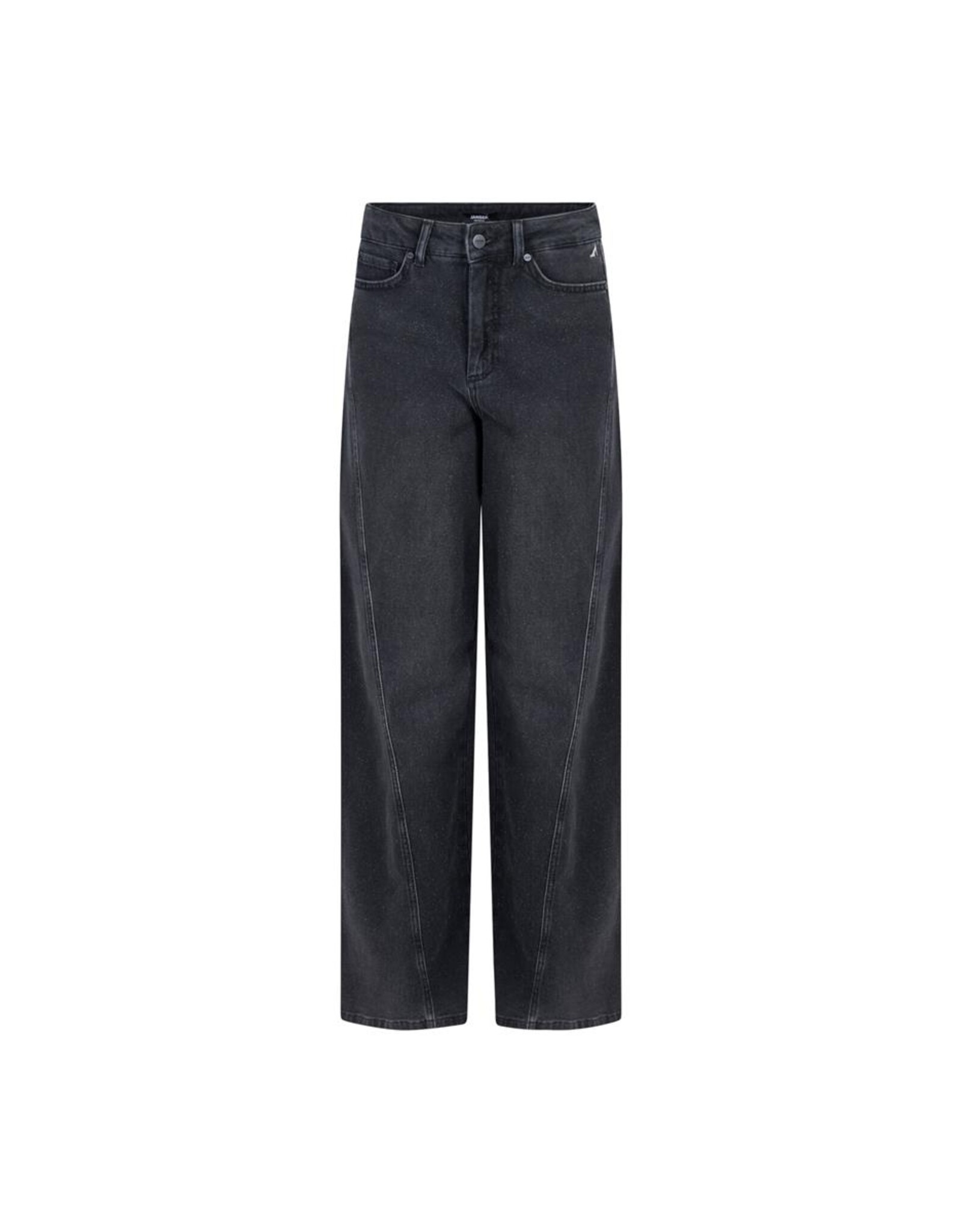 Jansen Evy Jeans Wide Leg - Antraciet denim silver glitter
