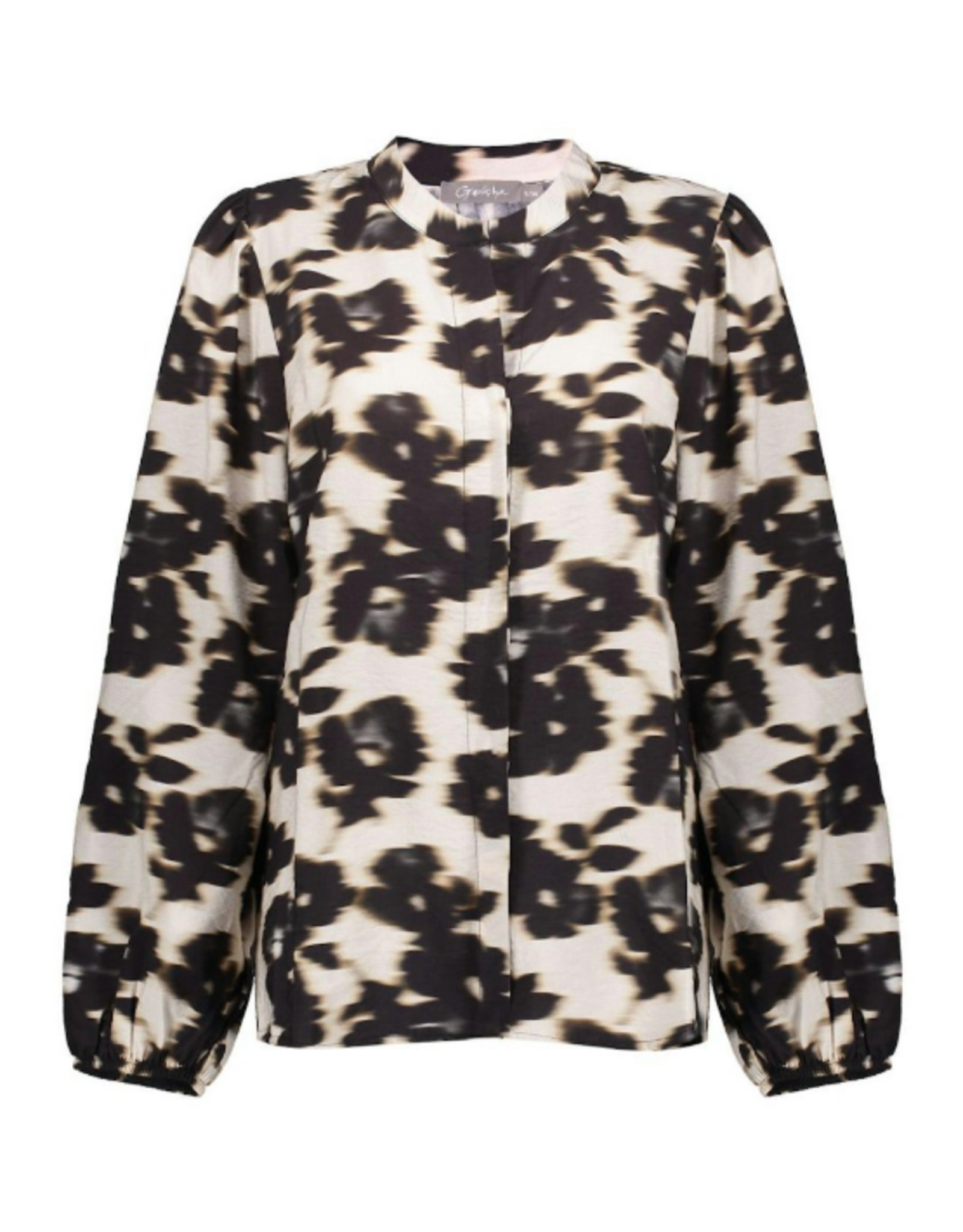 Geisha Blouse Flowers - Wool White/Black