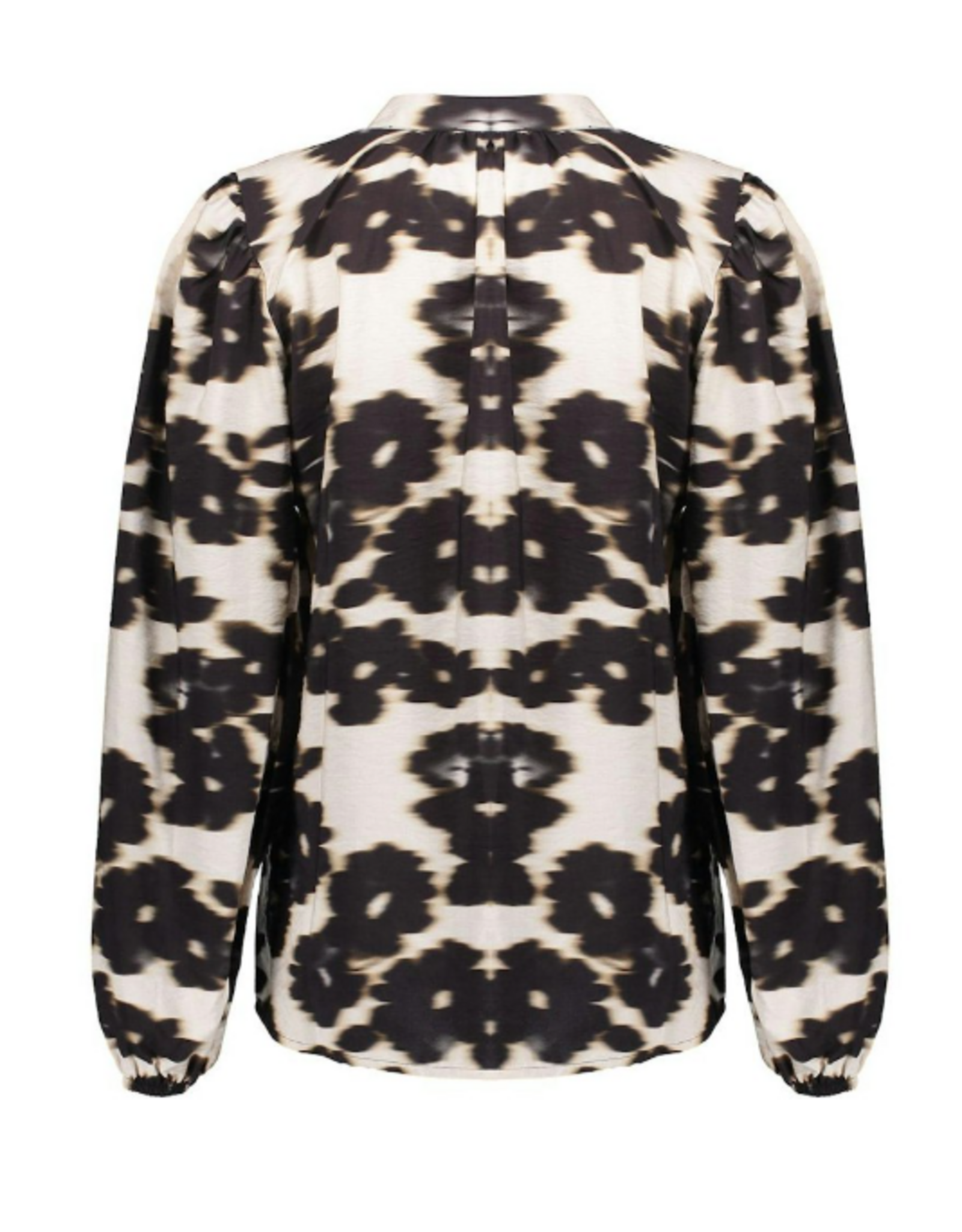 Geisha Blouse Flowers - Wool White/Black