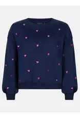 Ydence Sweater Hearts - Navy/Fuchsia Purple