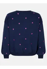 Ydence Sweater Hearts - Navy/Fuchsia Purple